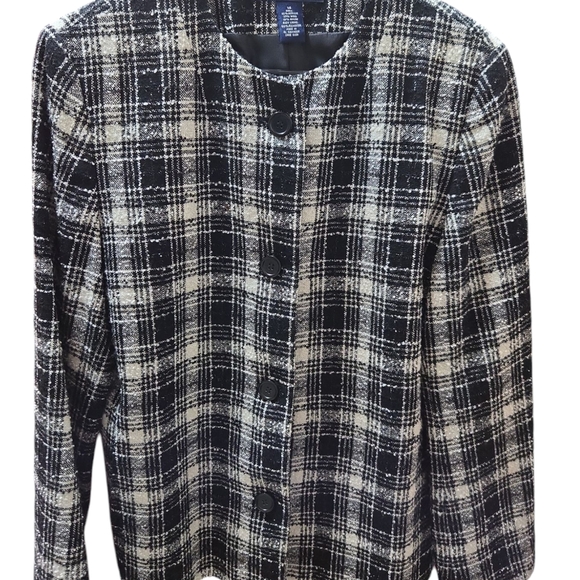 Preston & York Jackets & Blazers - Black and White Plaid Blazer